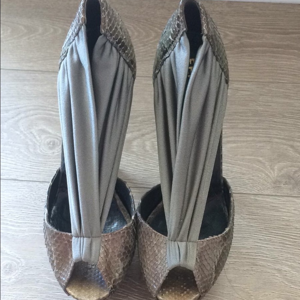 Fendi Ultra High Peep Toe Pumps